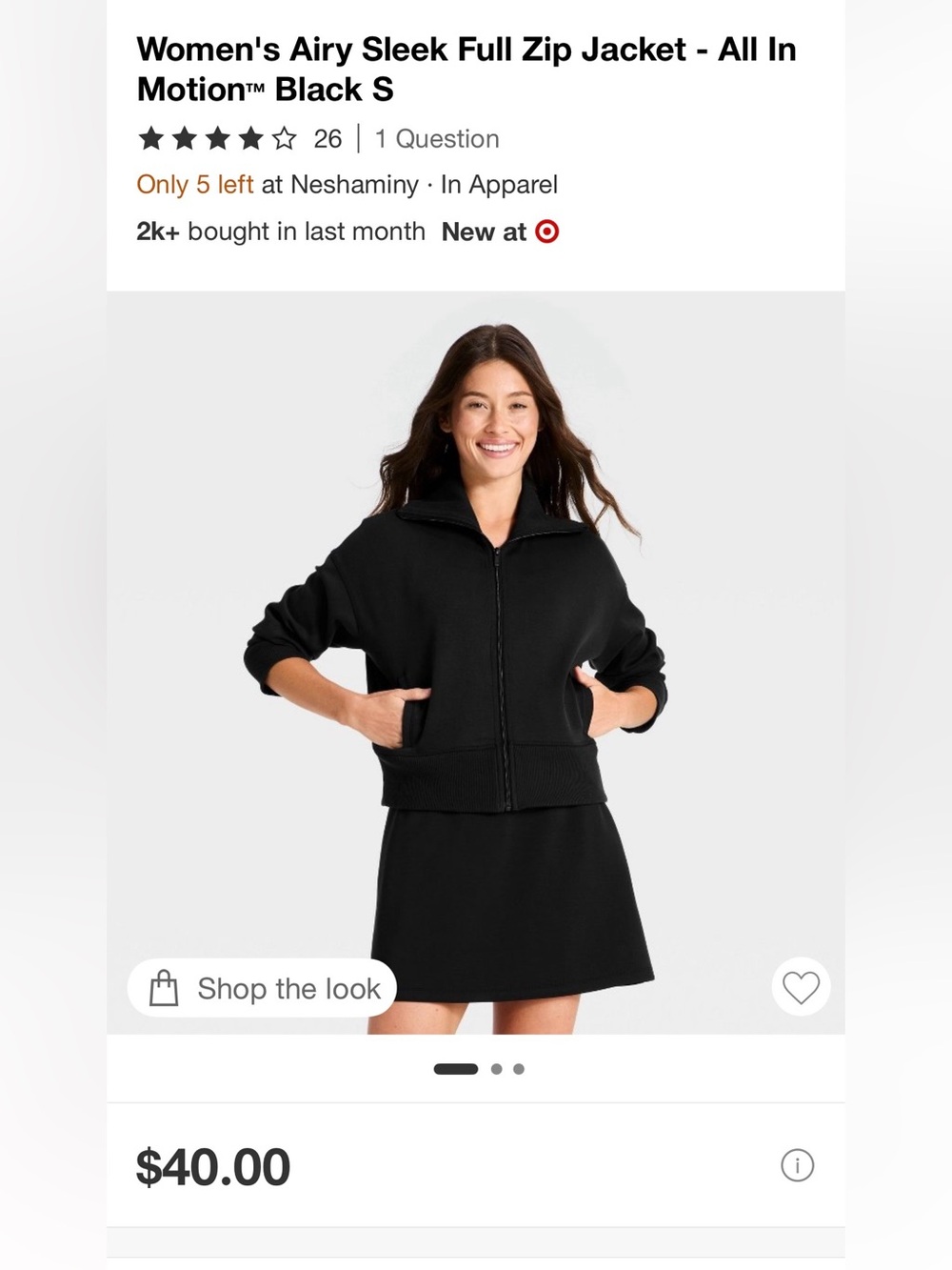 all in motion Black Full-Zip Women's Hoodie Jacket